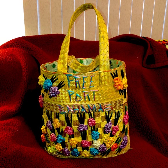 Authentic Nassau Bahamas Straw Tote - Picture 2 of 7